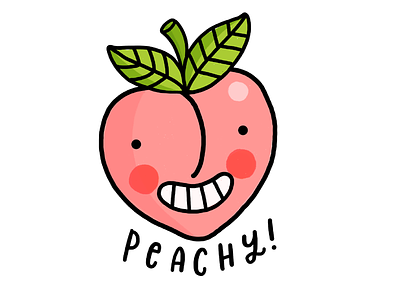 Peach [STICKER DESIGN] digital art drawing illustration peach ray of light design stickermule