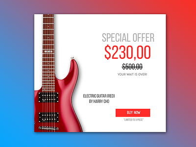 Special Offer Electric Guitar app buy colors design offer red shop shot special ui ux web