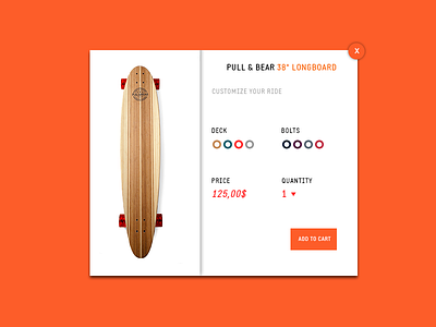 Customize Your Ride app colors customize longboard ride shop ui ux