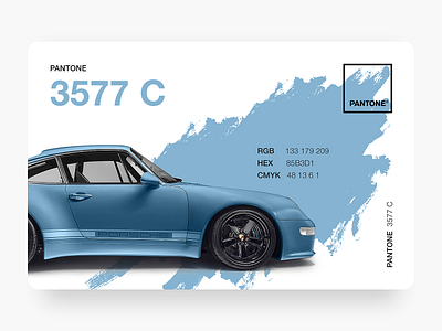 Pantone Porsche blue branding car color design flat illustration minimal minimalism pantone photoshop porsche sketch typography ui ux vector