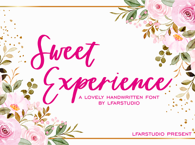 Sweet Experience advertisements apparel font branding brush design product greeting cards handwritten font invitation wedding ligatures lovely photogrpahy romantic script modern font social media post valentine day wedding