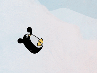 Infinite Slide bq headrig character animation fall fun ice joy loop penguin slide