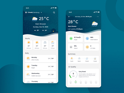 Weather Forecast - Exploration forecast night rain ui ui design uiux ux design weather weather forecast