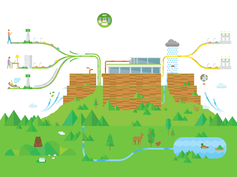 Datacenter Gak data flat green illustration infographics mountain naver