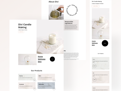 Candle Making Template Design for Divi design illustration nft ui ux web web design website