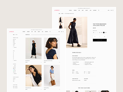 Lindex - Collections & Product Page Concept design illustration landing nft ui ux web web design website