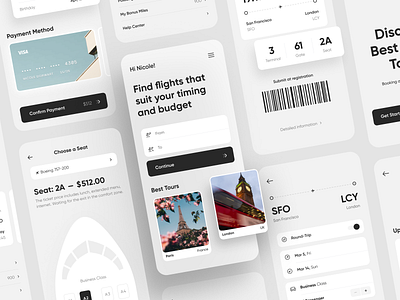 Air Ticket App Concept design nft ui ux web web design website