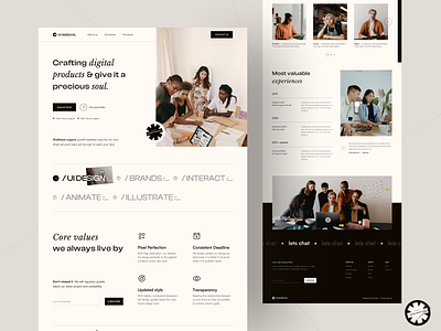 Createve. - Design Studio Landing Page design nft ui ux web web design website