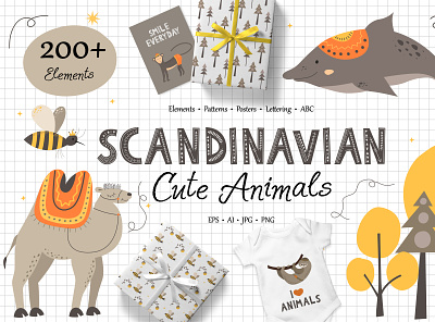 Scandinavian Cute Amimals animals cute print scandinavian