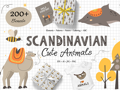 Scandinavian Cute Amimals animals cute print scandinavian