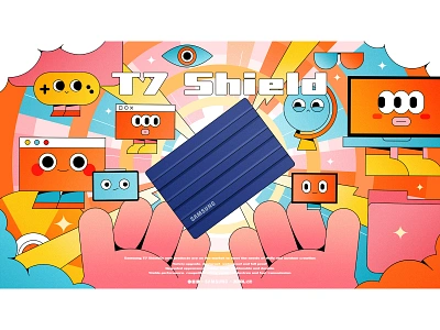 T7 Family hard disk illustration kv poster samsung trend