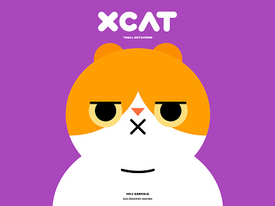 Garfield cat garfield head portrait illustration nft