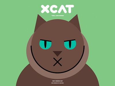 Maine cat cat digital avatar flat illustration head portrait illustration maine cat nft