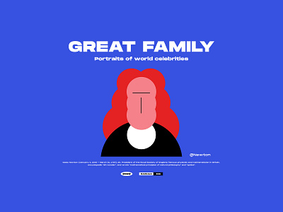 Great Family-Newton digital avatar figure illustration flat illustration head portrait illustration kv logo newton nft poster vector illustration