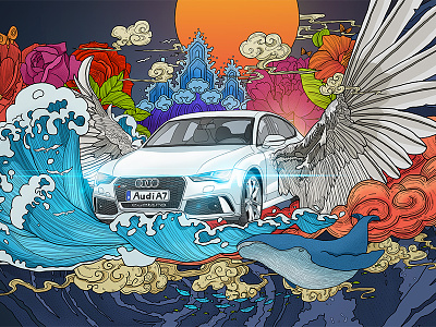 Audi Poster a7 audi banner illustration kv poster
