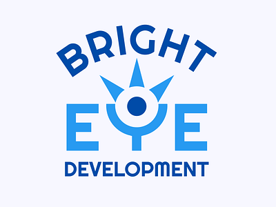 Bright Eye Development branding combination mark design eye graphic design icon illustration light color logo logo mark minimal visual identity wordmark