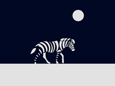 Zebra of the night black and white dark dark illustration desert design drawing graphic design illustration minimal moon night zebra