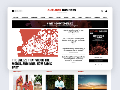 Outlook Business - News portal design magazine magazine design news responsive subscription ui ux website