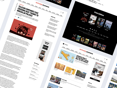 Outlook Business - News portal article page design magazine online responsive subscription ui ux website