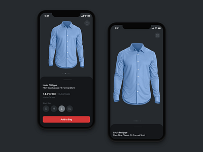 Shop/eCommerce app screen android app app cloth app concept dark theme design dress ecommerce ecommerce app ios product page shopping app ui ux