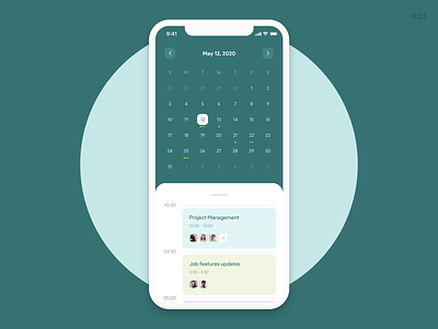Event calendar | app design android app calendar clean design concept dailyui design event green color ios