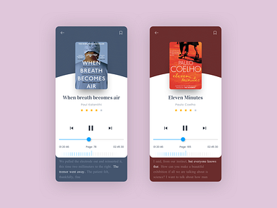 Audio Book App concept android app app audio audio book book book reading concept design ios app design play control ui ux