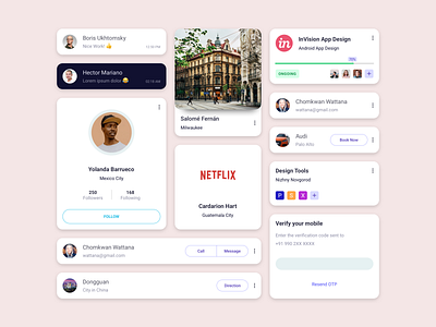 Card UI Design android app card contact card design design app invision mobile netflix otp ui verify