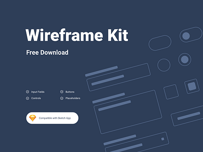 Free Download | Wireframe Kit | Compatible for Sketch