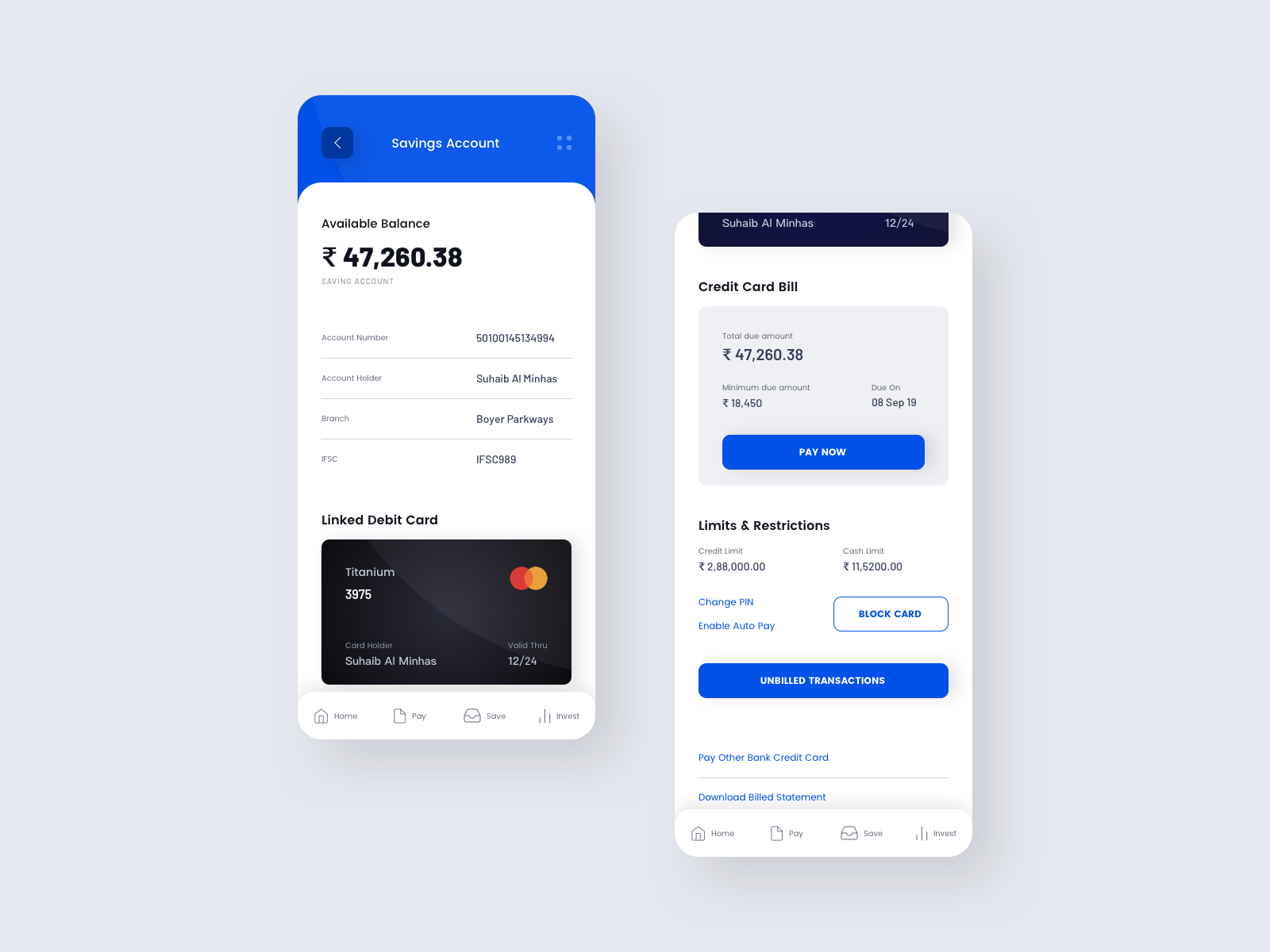 Banking App UI Design by Jobish KM on Dribbble