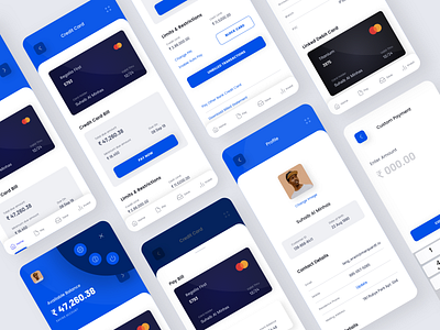 Banking App UI Design accounting app app profile bank app banking app bill payment blue concept credit card design finance app online profile ui ui user profile ux white