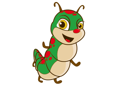 Caterpillar Kids Logo Mascot