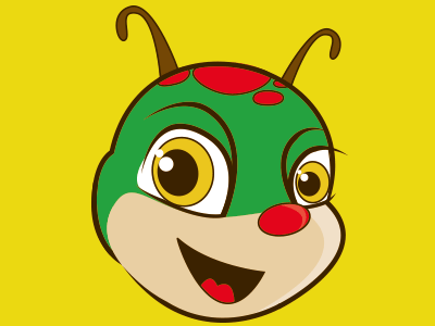 Caterpillar Kids Logo Mascot - Head Detail