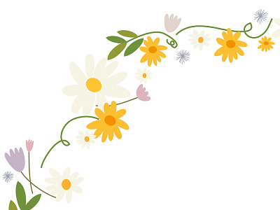 Invitation Flower Garland Detail daisies detail flowers garland illustration illustrator invite vector wildflowers