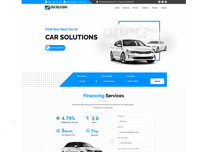 Car Solutions Canada - Used Car Dealership Toronto​​​​​​​ design landing page design ui design used car website design