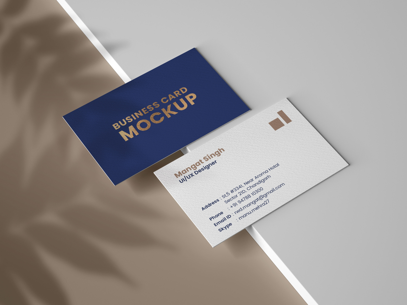 business card mockup free download illustrator