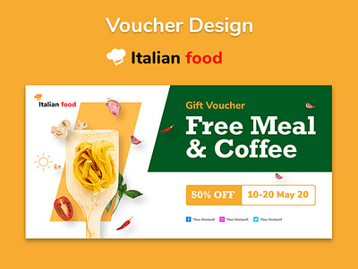 Voucher Design for Italian food Psd Design design graphics design website design
