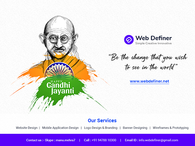 Gandhi Jayanti Banner Design for Social Media Banner