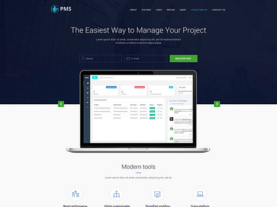 Saas Landing Page Design For Manage Project