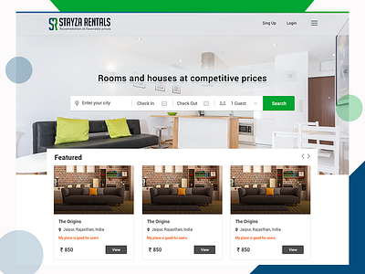 Landing Page Design For - Rental site Apartments & Houses
