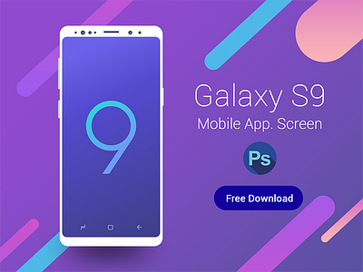 Galaxy S9 Clean Mockup | Mobile App screen layout download Free freebie galaxy gradient minimal clean mockup s9 outline systems india pvt samsung