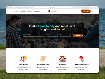 TripMatcher is Find travel buddies Website Design companion creative fellow travellers find travel buddies next adventure social travel network travel and people tripmatcher website design