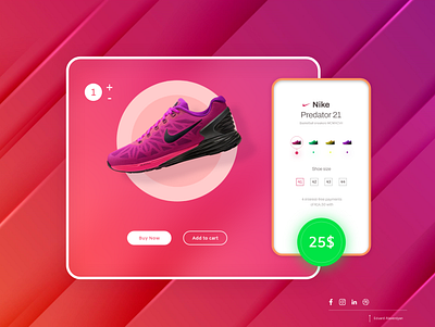 Nike Sneaker Single Product Page branding nike product singleproductpage sneakers store ui ux