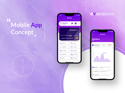 Evoca Bank Mobile App Concept app bank branding design interface ios mobile banking ui ux