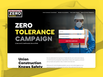 Covid-19 Safety Campaign campaign construction coronavirus covid 19 safety ui web design website