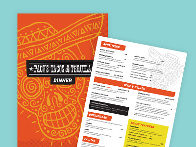 Pacos Tacos Menus drink menu menu menu design mexican food mexican restaurant restaurant restaurant branding sugar skull