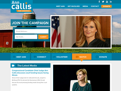 Ann Callis for Congress ann callis campaign congress election illinois latest media new media campaigns political politics tabs web design website