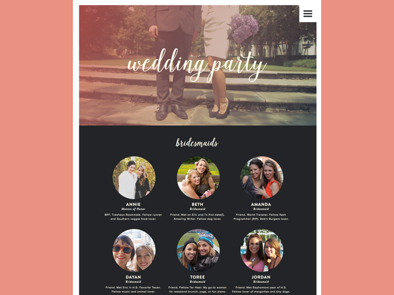 bridal party website