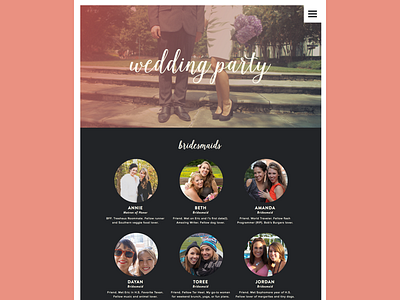 My Wedding Website! design interior page responsive web design website wedding wedding party