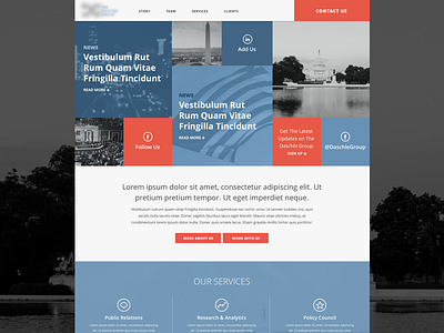 Grid Homepage Feature blocks business consulting feature area grid homepage political politics web design website
