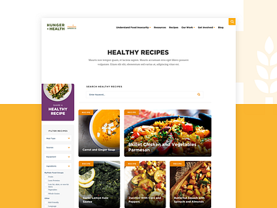 Recipes blog feed grid nonprofit recipes tiles web design website